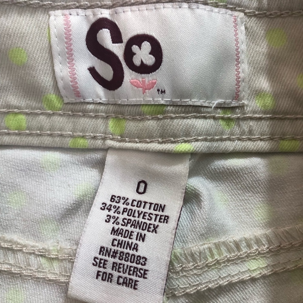 SO Tan and Neon Polka Dot Skinny Jeans Size 0 - Picture 9 of 9
